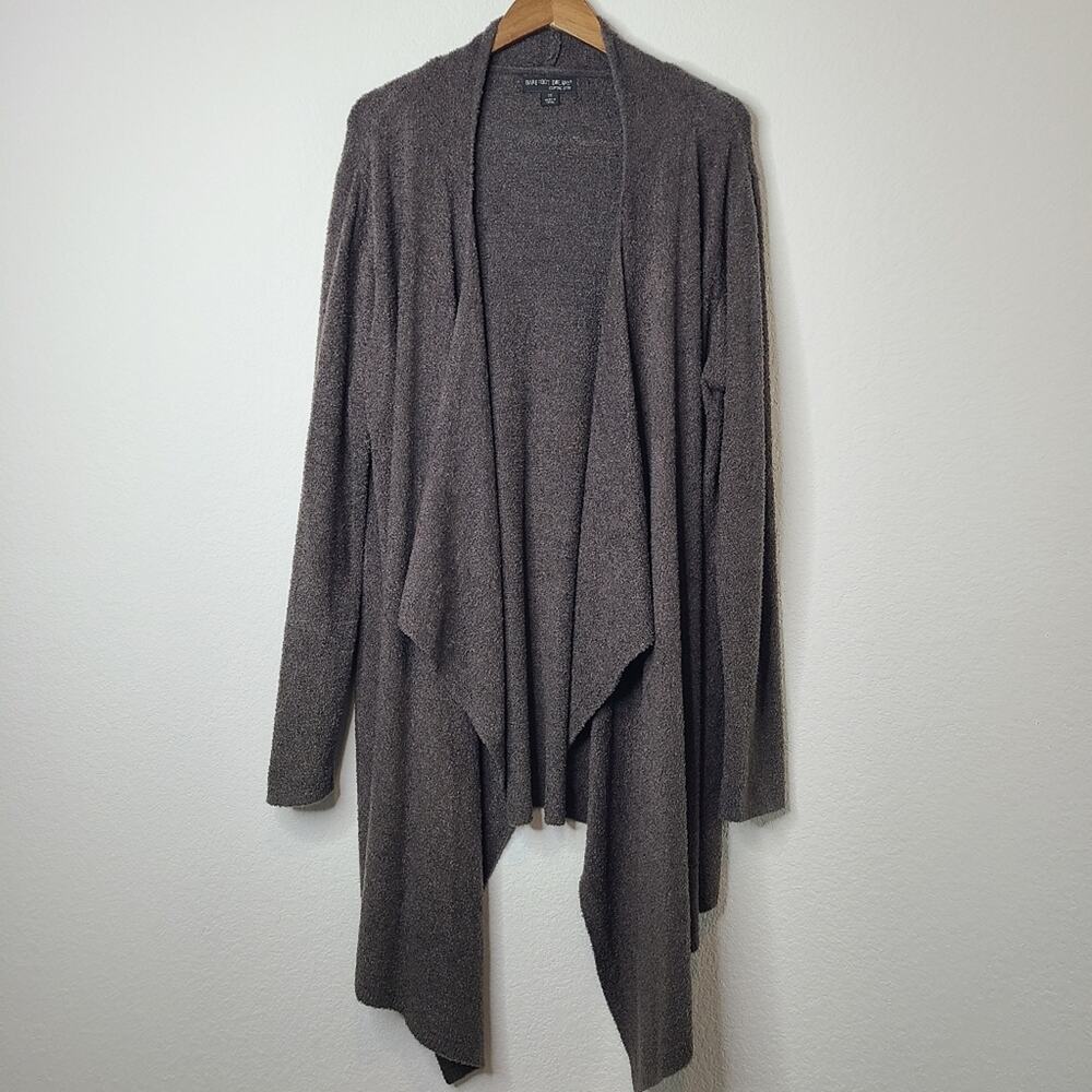 Barefoot Dreams 2X Waterfall Knit Cardigan Brown Plus